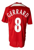 Steven Gerrard Liverpool Unterzeichnet Rot Fußball Trikot Bas - £190.82 GBP