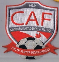 CAF Canadian Academy Of Futbol Soccer 2012 Youth Iron On Sew On Patch 3&quot;... - £3.88 GBP