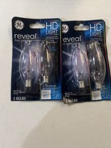 (2) GE  Reveal Decorative HD Light 2 Bulb’s PC:48714 60w Clear Finish - £9.46 GBP