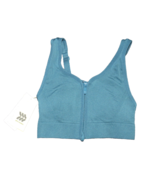 All In Motion Women&#39;s Seamless Zip Front Padded Sports Bra Teal Size XS - £12.08 GBP