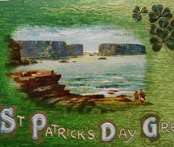 John Winsch St Patrick&#39;s Day Irish Postcard Intrinsic Bay Kilkee 1910 Original - £11.01 GBP