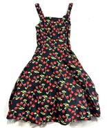 Vintage Up Front Black With Cherry Print Dress PinUp Rockabilly Dress Si... - €21,31 EUR