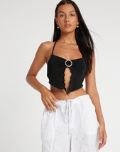 Motel Rocks Shima Top IN Krepp Schwarz (MR15) - £16.45 GBP