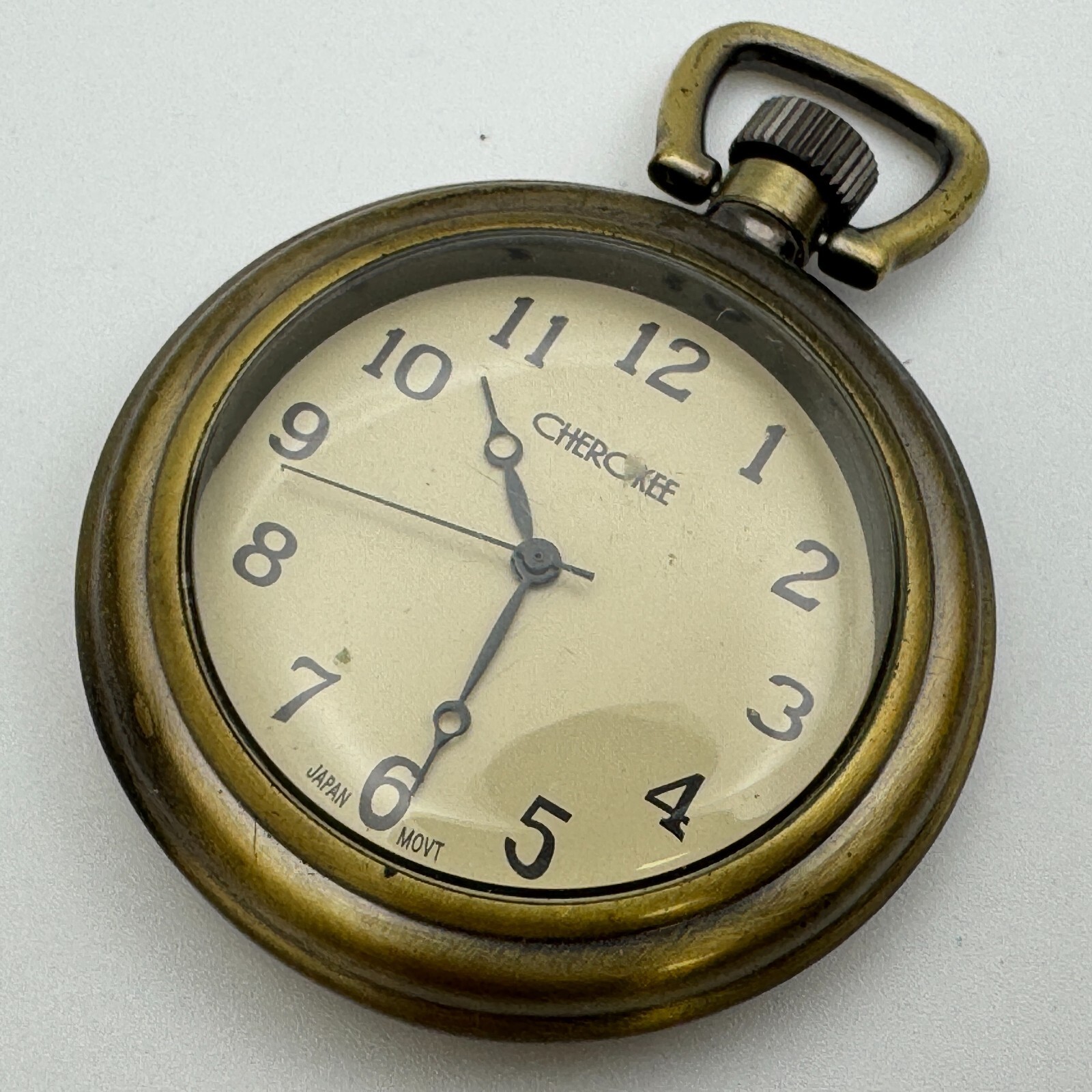 VTG Cherokee Pocket Watch Men Bronze Finish Open Face Japan Quartz New B... - $28.49