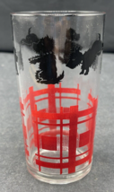 Single Scottish Terrier Black Dog 5&quot; Drinking Glass Red Trim (H) - $24.54 CAD