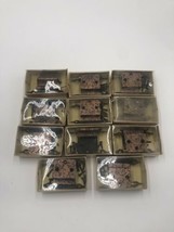 Lot Of 11 Pair Deadstock Cabinet Door Hinges 3/8 Inset Old Copper National Lock - £31.64 GBP