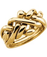 Authenticity Guarantee 
14k Yellow Gold Men&#39;s 4 Piece Puzzle Ring - £1,825.32 GBP+