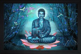 Buddha Vastu UV Coated Home Decorative Gift Item Framed Painting 14 X 20 inch - £32.90 GBP