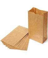 40 LUNCH BAGS Brown Kraft Paper sacks School Beer Shipping 10 5/8&quot; tall ... - £13.90 GBP