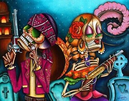Outlaw Love Dave Sanchez Art Canvas Giclee Print 5 Sizes Day of The Dead Pistols - £59.95 GBP+