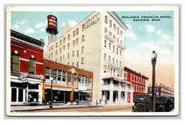 Benjamin Franklin Hotel Street View Saginaw Michigan MI WB Postcard V20 - £4.04 GBP