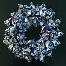 Christmas Blue Scattered Trees Fabric Handmade, One of a Kind Gift for Her Door  - £42.74 GBP