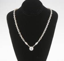 1.00 Carat Rond Diamant Solitaire 18k or Blanc Pendentif Collier 16 inches - £3,948.57 GBP