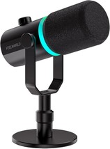 Feelworld Pm1 Xlr Usb Dynamic Microphone With Desktop Stand For, Headphones Jack - £73.32 GBP