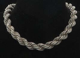 925 Sterling Silver - Vintage Heavy Rope Twist Shiny Chain Necklace - NE2942 - £486.73 GBP