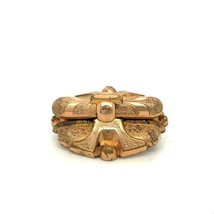 Antique Gold Filled Victorian Etruscan Texture Carved Oval Brooch Pin Pendant - £51.42 GBP