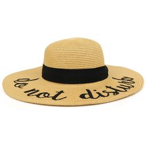 Trendy Apparel Shop Beach Theme Embroidered Large Brim Ladies Paper Straw Summer - £19.59 GBP