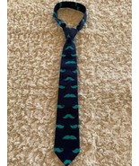 Old Navy Boys Blue Teal Mustaches Adjustable Tie Small - $8.73 CAD