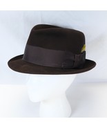 Charles Knox Brown Twenty Grosgrain Ribbon Stylish Feather Fedora Hat Si... - $176.39