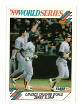 1990 Fleer #5 Canseco Crushed World Series Slump UER Oakland Athletics - £1.33 GBP