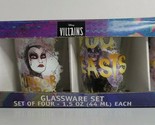 Disney Villains Shot Glass Lot Set of 4 NEW Barware Glassware Cruella Ev... - £16.05 GBP