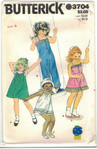 Butterick 3703 3704 Ruth Scharf Children&#39;s Dress Jumpsuit and Panties Ch... - £7.97 GBP