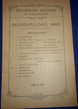 Old Burger Te Leeuwarden Weeshuis Haersma-Dag Programma 1904  - $9.99