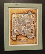 SMITH MAPS STUDIO Denver CO Neighborhoods Map Reprint Signed Numbered 14... - $117.37