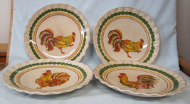 Williams Sonoma Tuscan Rooster Salad Plate 9&quot; set of 4 - £19.48 GBP