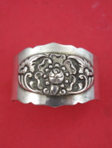Floral by Unknown 800 Silver Napkin Ring Danish style 2&quot; x 1 1/2&quot; x 1 1/4&quot; - £101.01 GBP