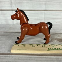 Vintage Playskool Li&#39;l Little Playmates Horse Moving Parts Little People Brown - £8.38 GBP