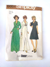 Vintage Sewing Pattern Simplicity 6667 V-Neck Dress w Vestee, Self-Ruffles - $4.90