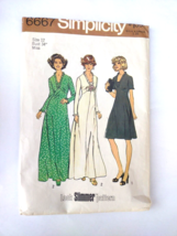 Vintage Sewing Pattern Simplicity 6667 V-Neck Dress w Vestee, Self-Ruffles - £3.94 GBP