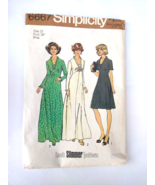 Vintage Sewing Pattern Simplicity 6667 V-Neck Dress w Vestee, Self-Ruffles - £3.85 GBP