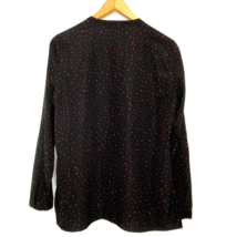 Daniel Rainn Button Front Convertible Sleeve Blouse Womens size Medium Black Dot - £17.62 GBP