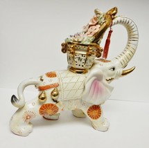 VTG Chinese Asian Porcelain Elephant Statue Figurine Ceremonial Floral 1... - £139.94 GBP