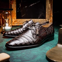 Lacio Genuine Caiman Crocodile Shoes Brown image 8