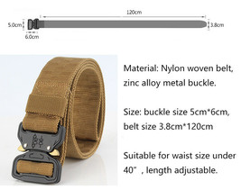 Men&#39;s Outdoor Tactical Belt for Jeans Solid Color Canvas Woven Metal Buc... - £18.00 GBP