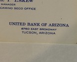 United Bank Of Arizona Vintage Business Card Tucson Arizona bc9 - £2.36 GBP