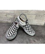 Vans Off The Wall Sneaker Youth Kids 1M Shoes White Black Canvas Checker... - $27.54