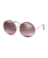 MIU MIU WOMEN SUNGLASSES MU06SS VIZAD4 PINK GOLD/PINK Gradient Mirror Le... - $179.45