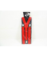 Suspenders for Men &amp; Women Adjustable Red White Tan Navy Stretchable Fab... - €6,90 EUR