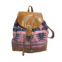 Backpack Love Trove Bohemian Pink Blue Faux Leather Adjustable Straps - £11.76 GBP