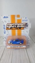 Jada Bigtime Muscle &#39;09 Corvette ZR1 Blue with White Flames 1:64 scale W... - $12.84