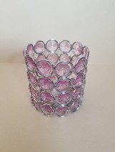 Avon Sparkle Birthstone Colored Votive Tea Light Holder Pink June No Box - £5.38 GBP