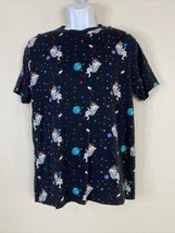Denim &amp; Flower Mens Size L Black Outer Space Santa T-shirt Short Sleeve - £5.73 GBP