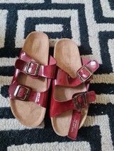 M&amp;S Wine Patent Casual Slippers For Women Size 5uk - £17.98 GBP