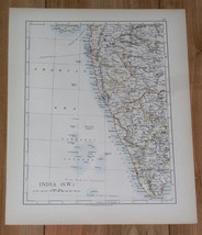 1904 Original Antique Map Of India / Andra Pradesh Madras / Goa Mumbai Bombay - $26.68