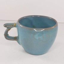 Vintage Frankoma Gracetone Orbit Aqua Blue Mug Cup *AS IS* Repaired - £23.52 GBP