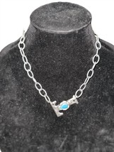 Art By Amy Labbe &quot;t&quot; initial necklace in Silver/Turquoise - size One Size - $91.08